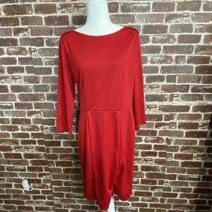 The Limited Womens Red Sleeved Mid Lenght Dress Size 14
